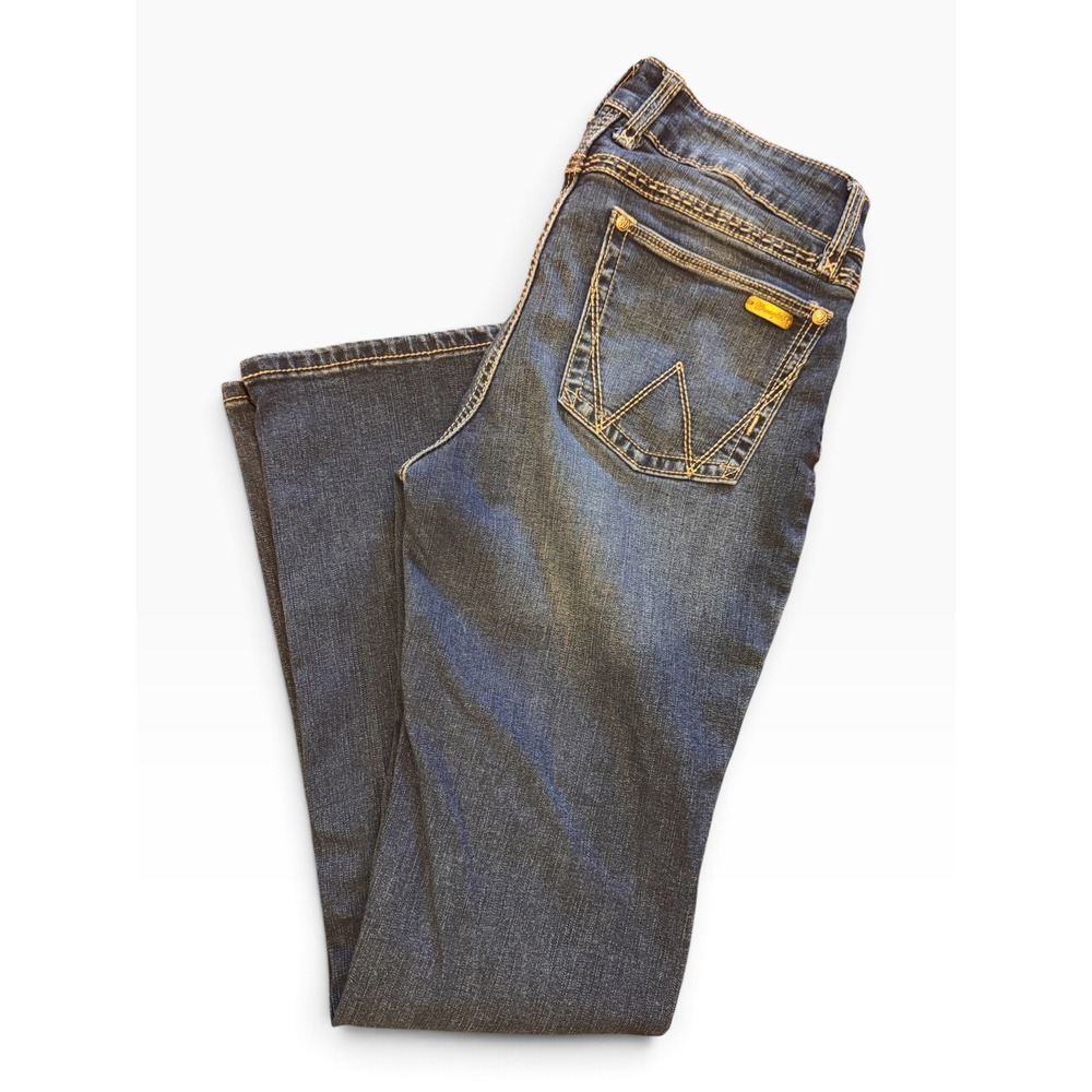 Wrangler Women's Bootcut Dark Wash Stretch Jeans 09MWZHT Size 9/10 x 32